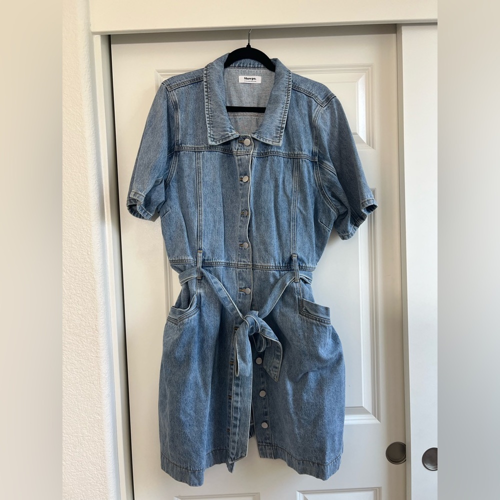 Showpo Light Blue Denim Dress